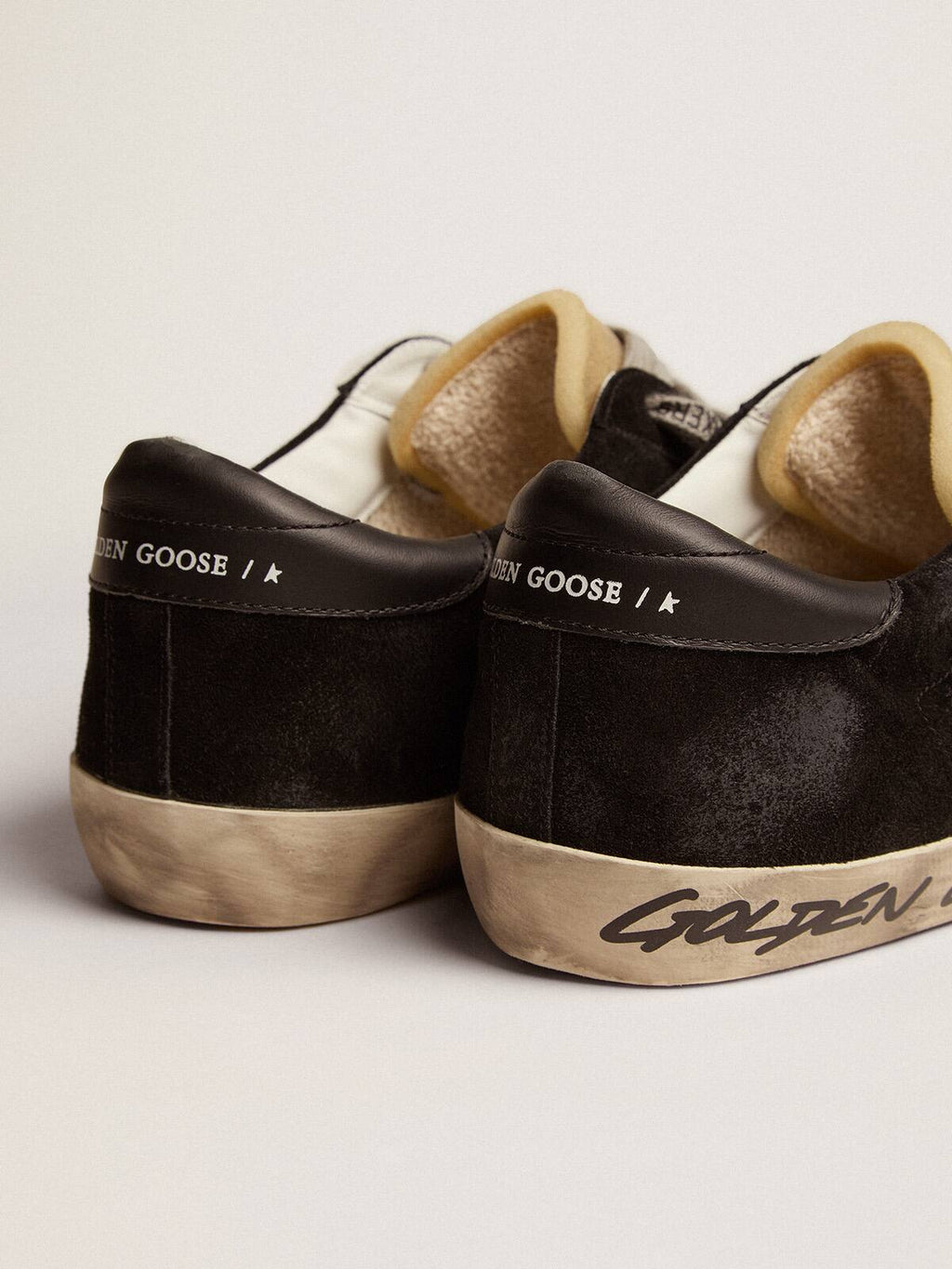 Men's Super-Star in black suede with silver laminated leather star