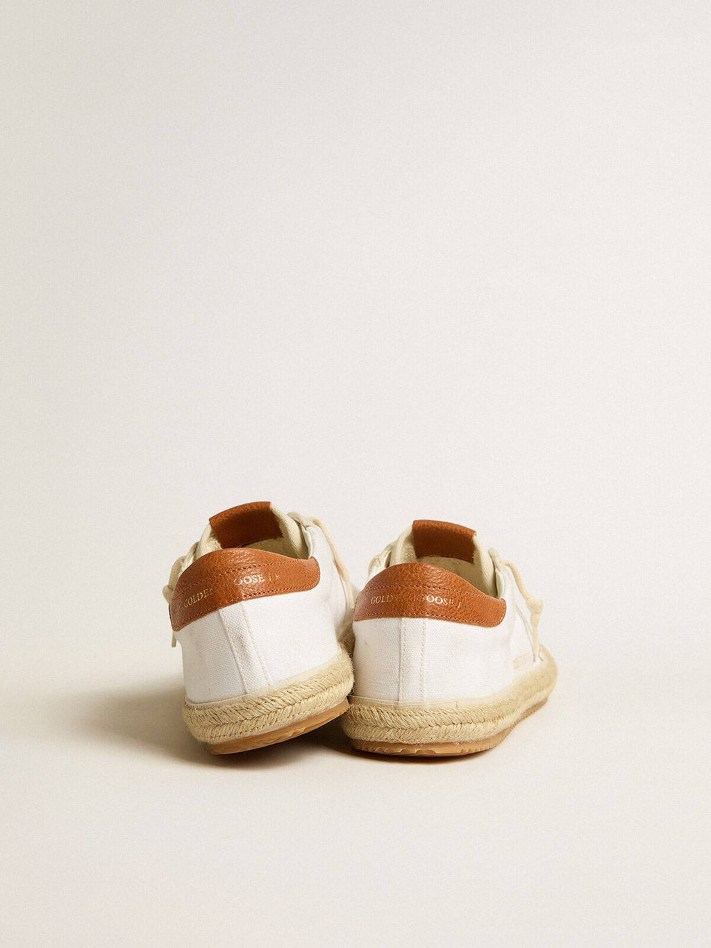 Men’s Super-Star LTD in canvas with white leather star and raffia toe
