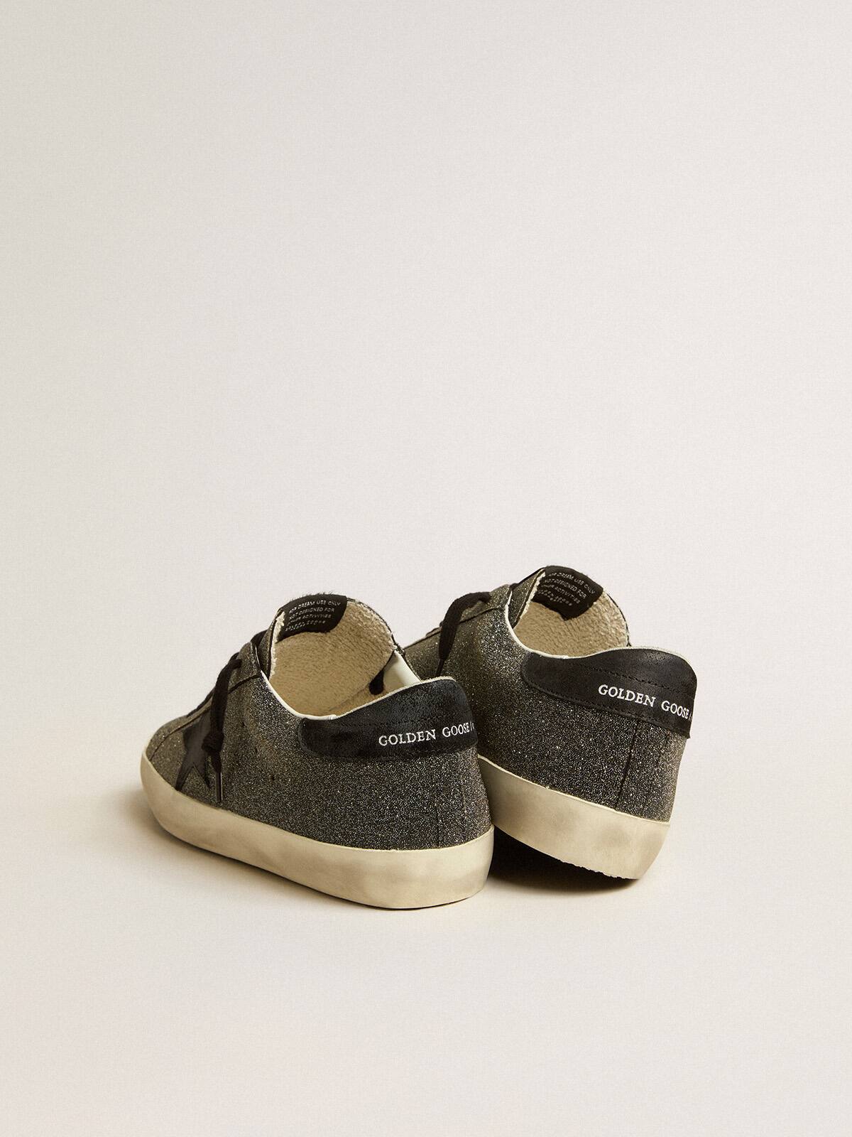 Men’s Super-Star in black Swarovski crystals with black suede star