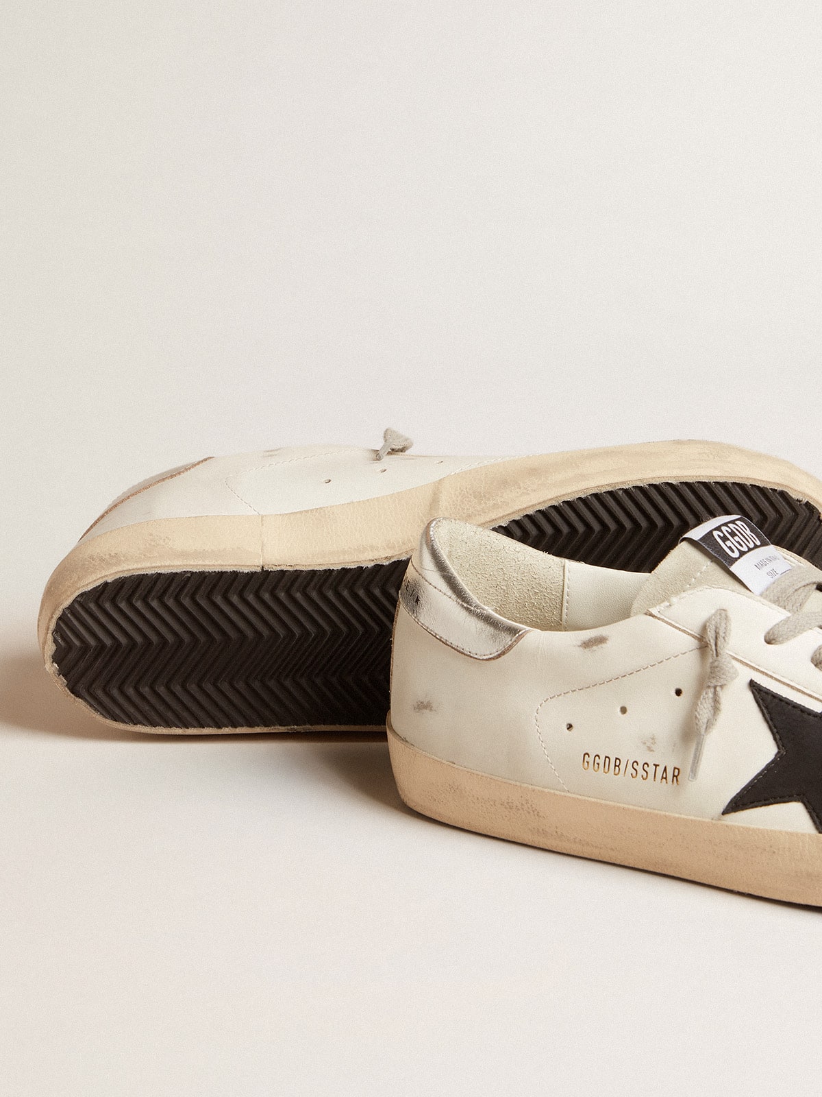 Men's Super-Star with black nubuck star and silver leather heel tab
