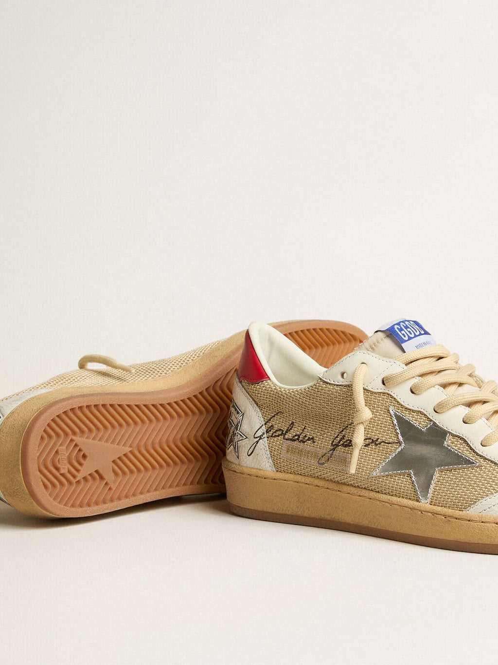 Ball Star LTD in mesh with metallic leather star and red heel tab