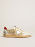 Ball Star LTD in mesh with metallic leather star and red heel tab