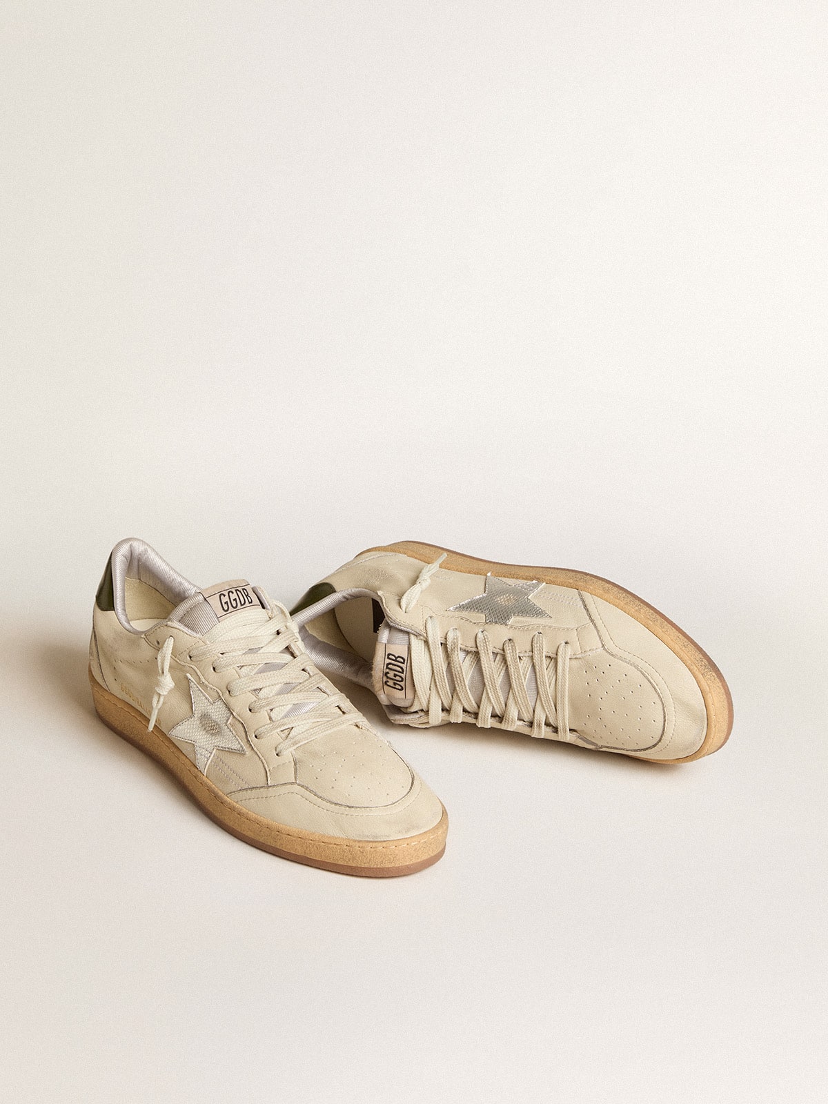 Ball Star with silver leather star and green leather heel tab