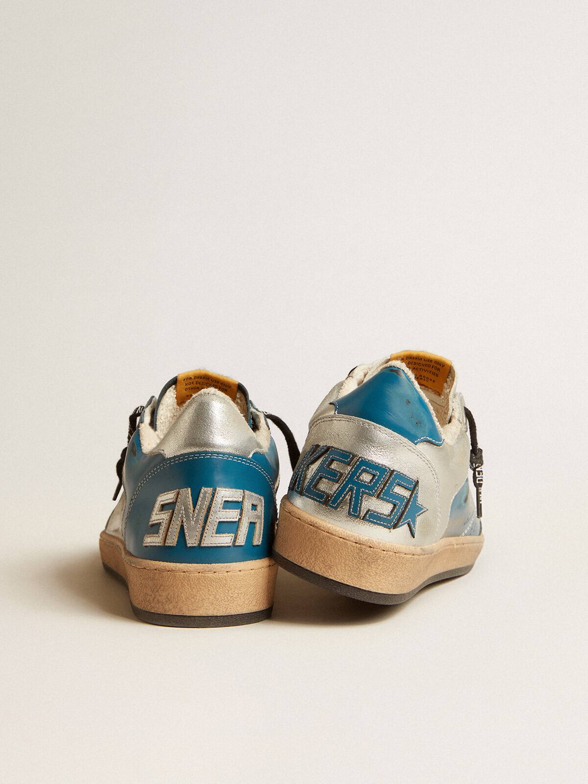Ball Star LAB in glossy blue and silver leather with perforated star