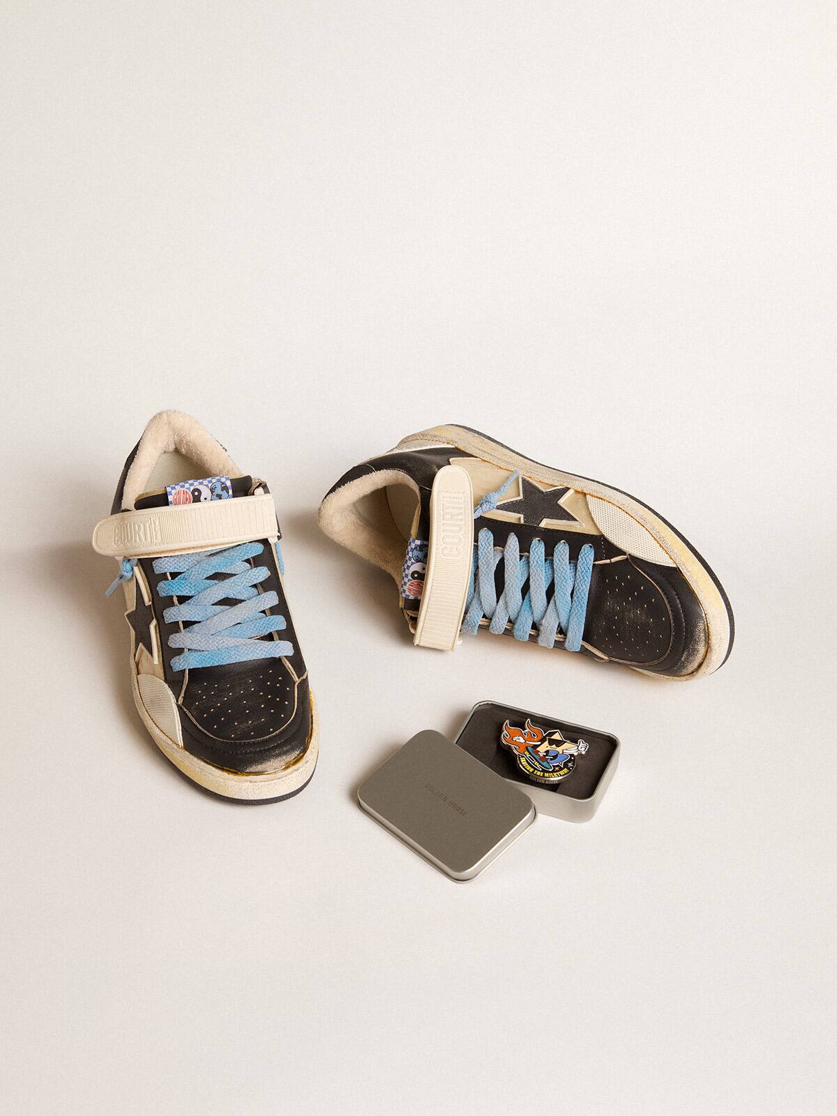 Men’s Ball Star Pro in black leather with Velcro strap