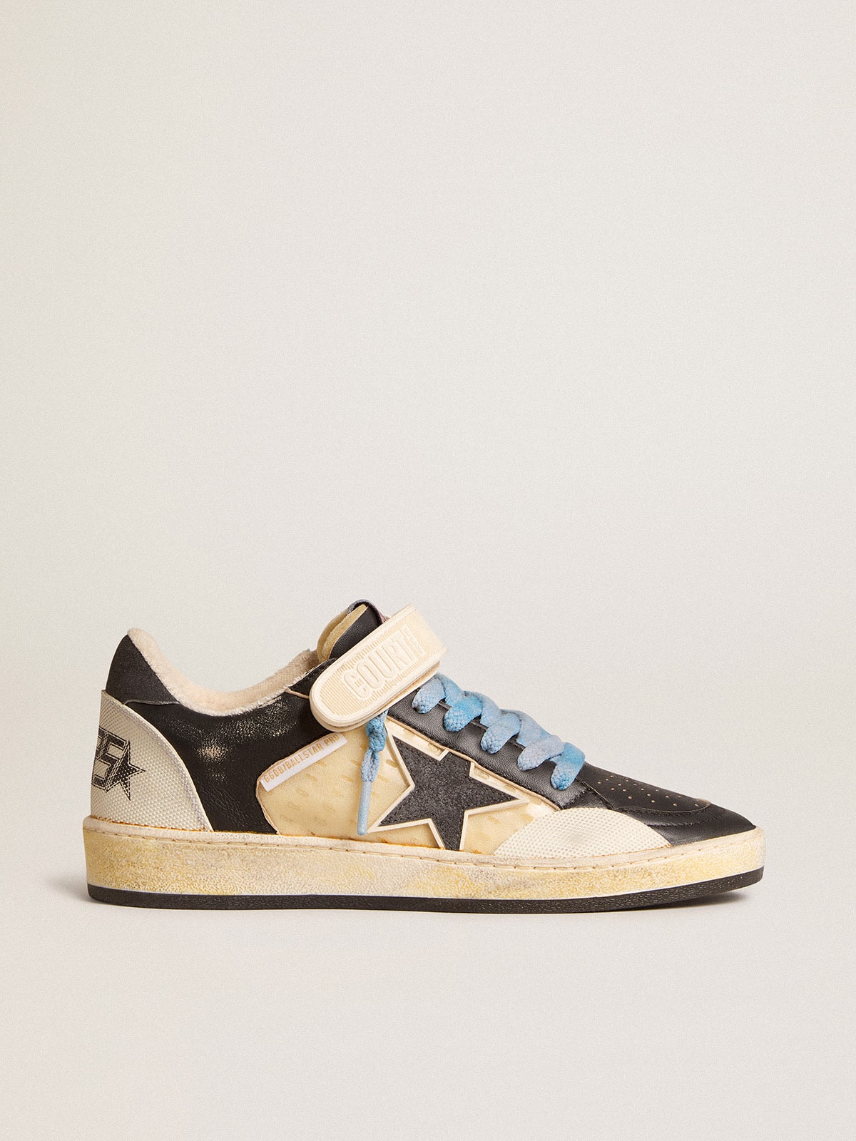 Men’s Ball Star Pro in black leather with Velcro strap