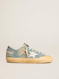 Super-Star in light blue mesh and nylon with white leather star
