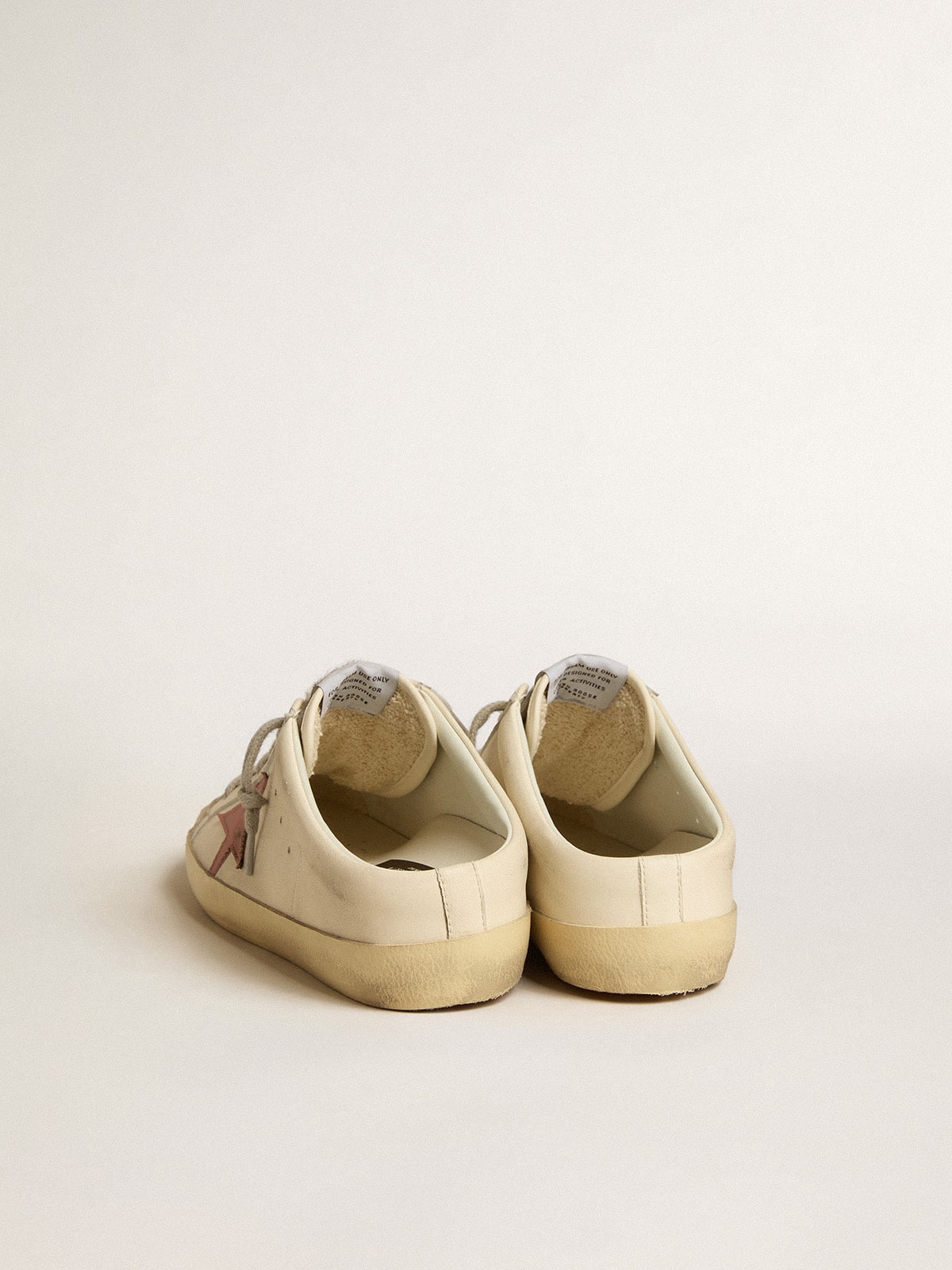 Women's Super-Star Sabots in nappa with pink leather star