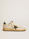 Ball Star da donna con stella in pelle nera e linguetta sul tallone in pelle verde