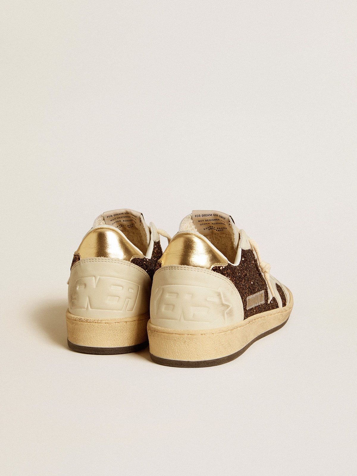 Ball Star in glitter with leather star and metallic leather heel tab