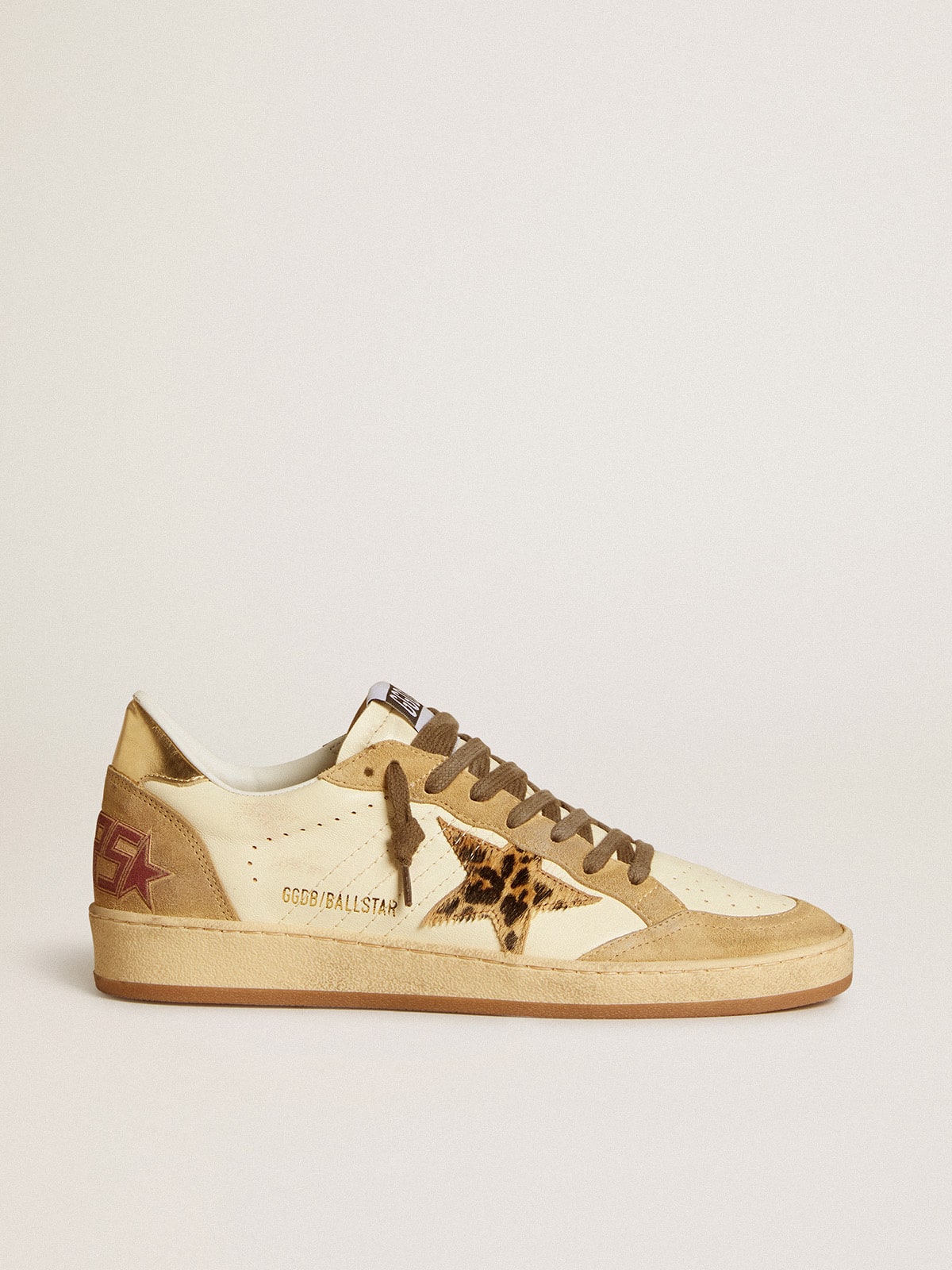Ball Star in nappa and suede with pony skin star and metallic heel tab