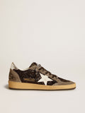 Women's Ball Star in glitter with leather star and metallic leather heel tab