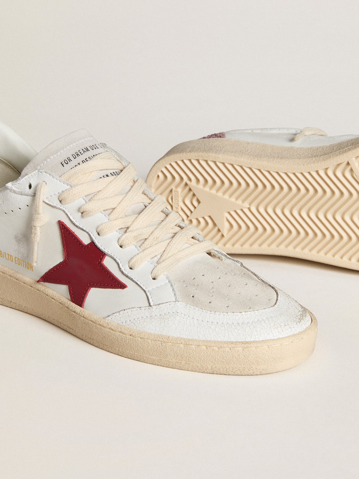 Ball Star LTD with red leather star and pink glitter heel tab