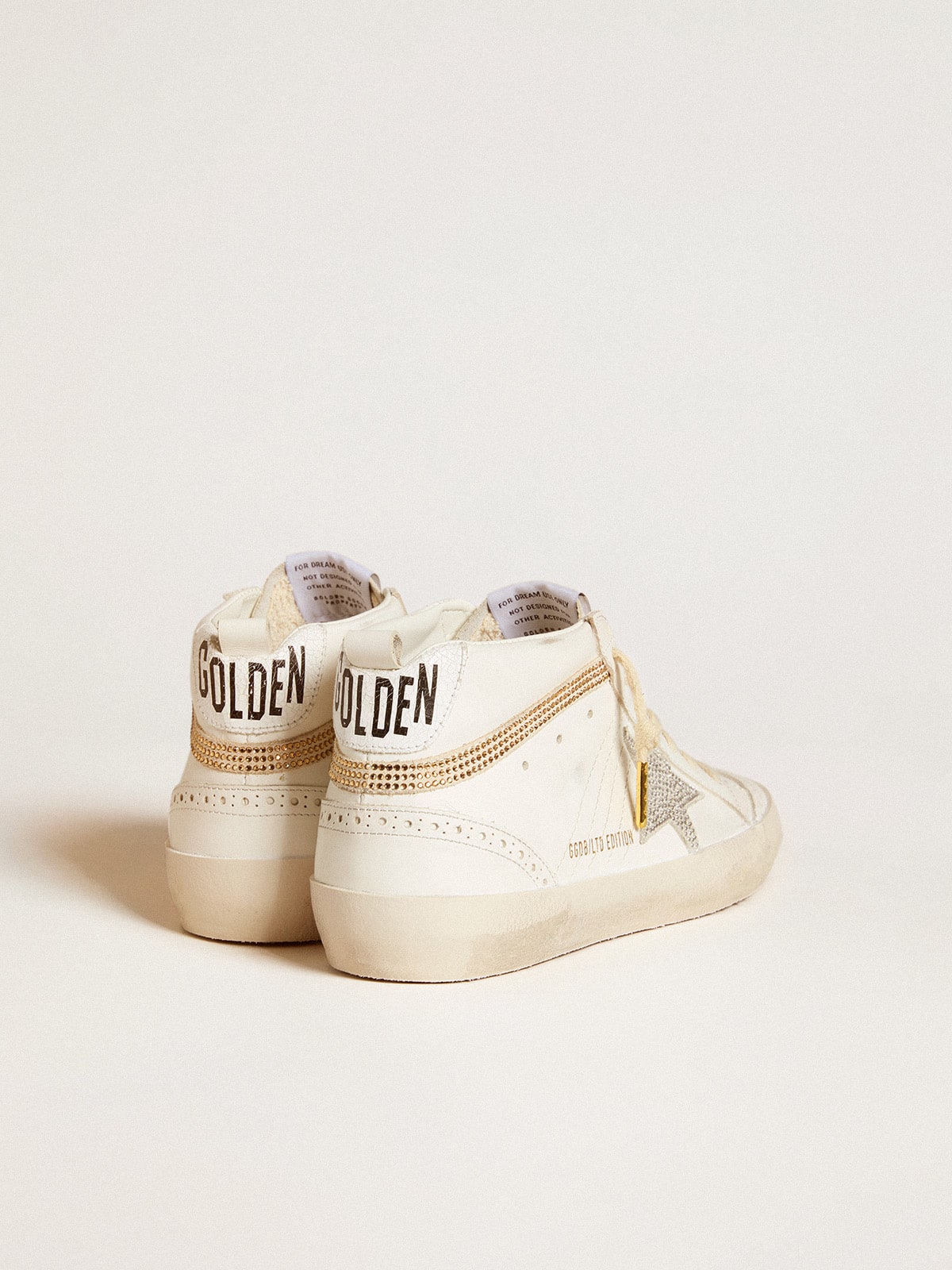 Mid Star LTD with star and heel tab in suede with Swarovski crystals
