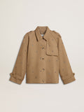 Women's oversized trench coat with crystals